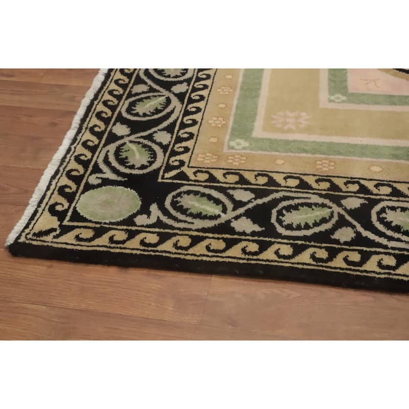 Hand-knotted Traditional Wool Brown Geometric Oriental Area Rug - 11' 8'' X 8' 9''