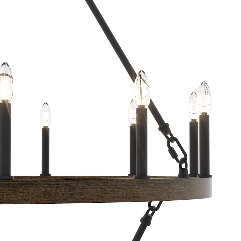 Acroma 20-light Modern Farmhouse 40In Round Wagon Wheel Chandelier with UL