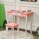 preview thumbnail 15 of 18, Gymax Kids Vanity Princess Makeup Dressing Table Chair Set W/ - See Details