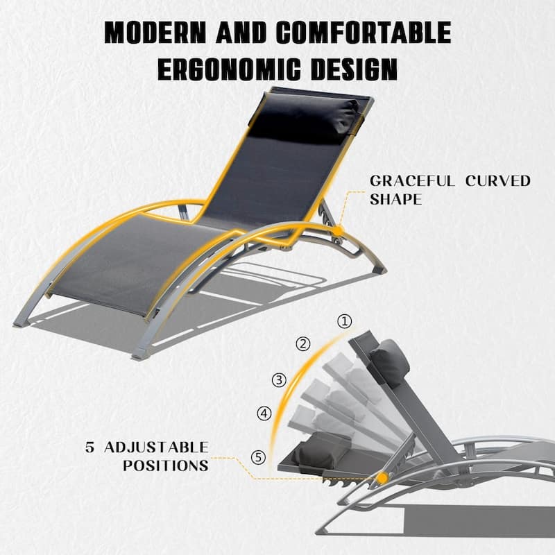 Set of 2 Pool Lounge Chairs for Lake