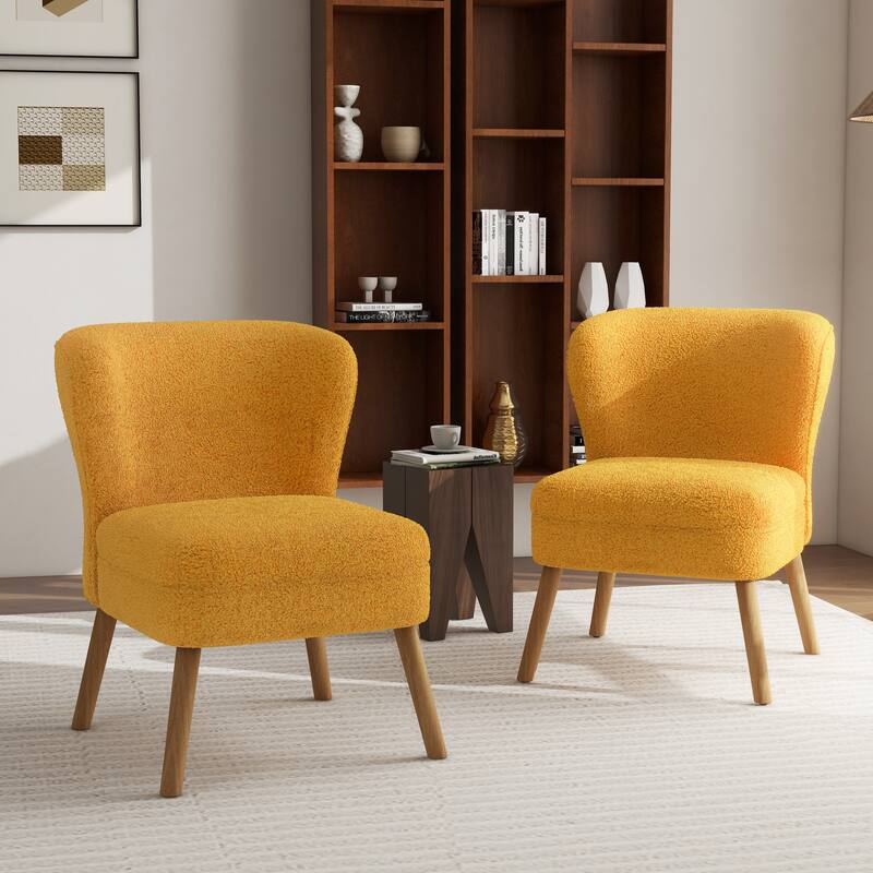 2SET Mid Century Linen Accent Chair