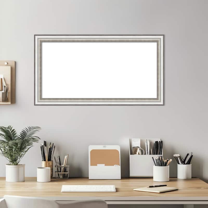 Amanti Art Salon Silver Narrow Framed Dry Erase Magnetic Board