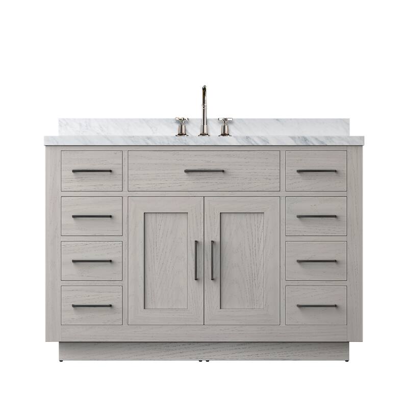 Abbey Bath Vanity with Carrara Marble Top, Sink and Faucet