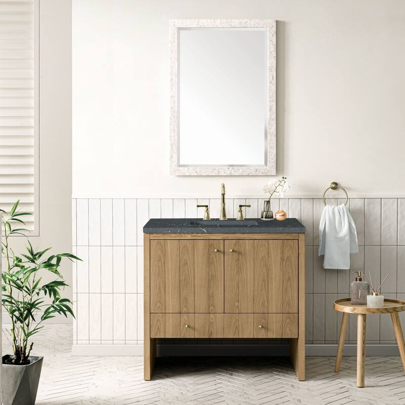 James Martin Vanities 435-V36-3PBL Hudson 36" Single Basin Wood Vanity