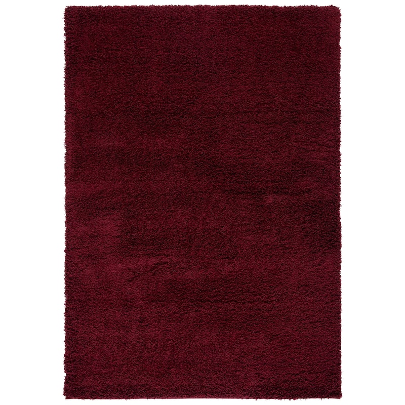 SAFAVIEH Laguna Shag Verdiana Solid Color 2-inch Thick Rug. - 4' x 6' - Maroon - Rectangle