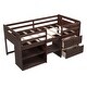 preview thumbnail 5 of 7, Wood Twin Loft Bed with 2 Shelves & 2 drawers for Bedroom(Antique Espresso)
