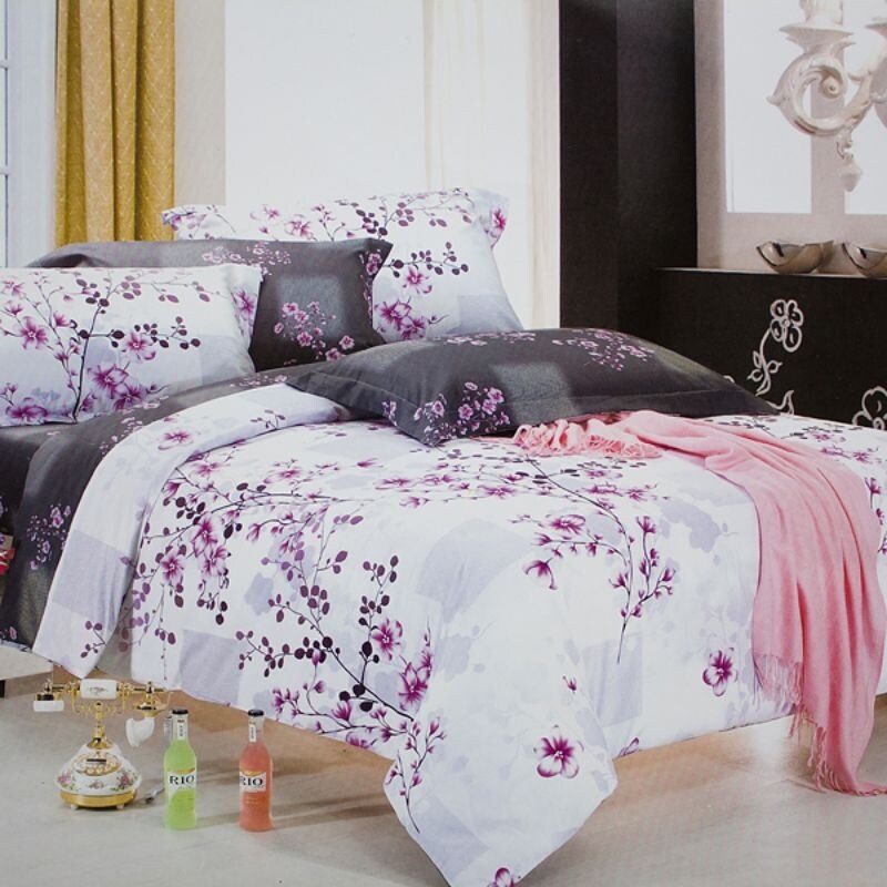Plum in Snow Luxury 4PC Comforter Set Combo 300GSM Twin Size On Sale Bed Bath Beyond 36117309