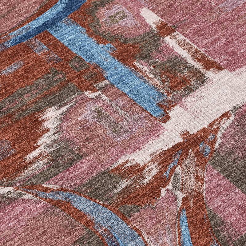 Machine Washable Indoor/ Outdoor Modern Erie Chantille Rug