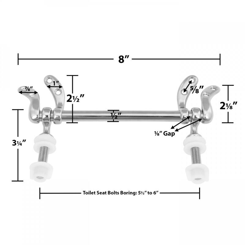Solid Brass Toilet Seat Hinge Replacement with Chrome Finish Adjustable Toilet Seat Hinges with Hardware