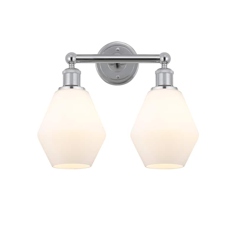 Innovations Lighting 616-2W-12-15 Cindyrella Vanity Cindyrella 2 Light - Polished Chrome / Cased Matte White