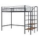 preview thumbnail 5 of 45, Metal Loft Bed with Grid Storage Guardrail and Storage Ladder