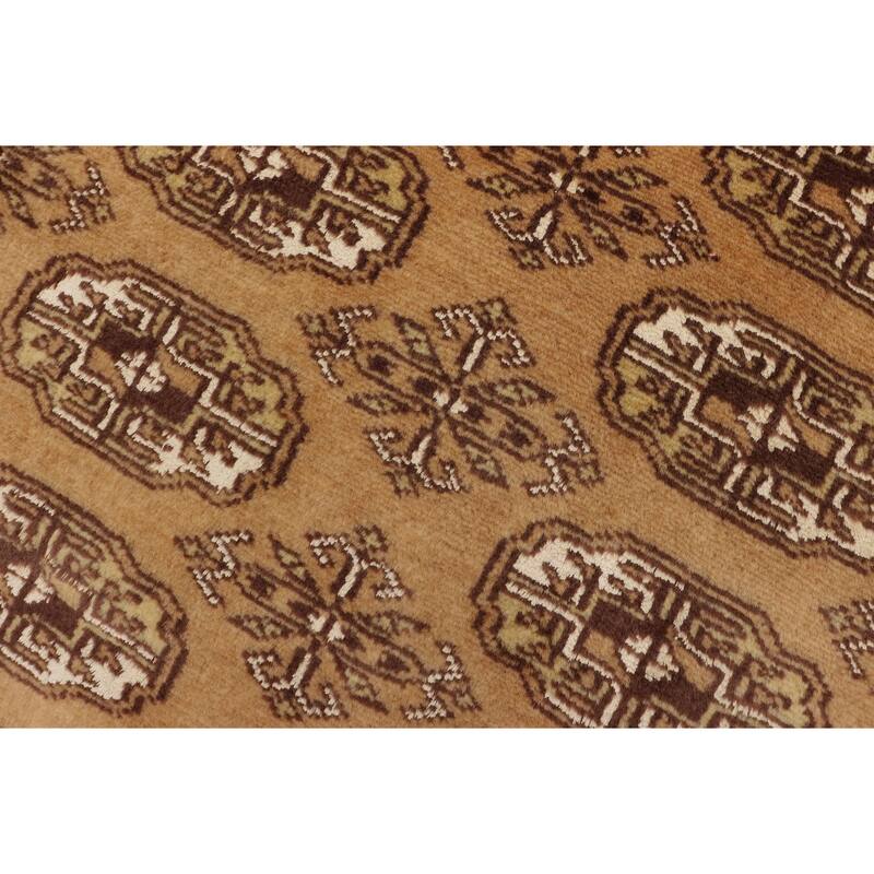 Rustic Bokhara Rodgers Brown/Beige Hand Knotted Wool Runner - 2'8'' x 9'5''