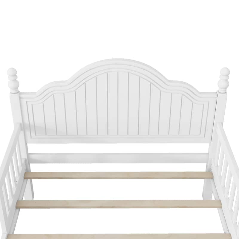 Twin Size Bed For Kids, Wood Twin Platform Bed with Headboard and Footboard