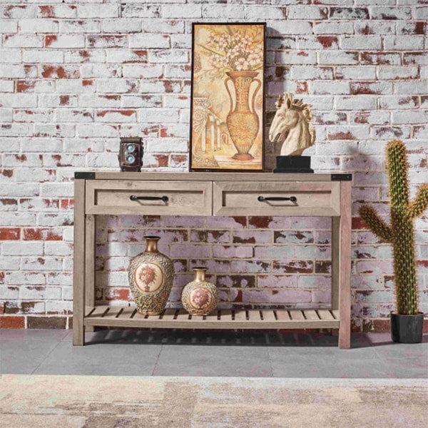Antique gray console table particle board entrance table living