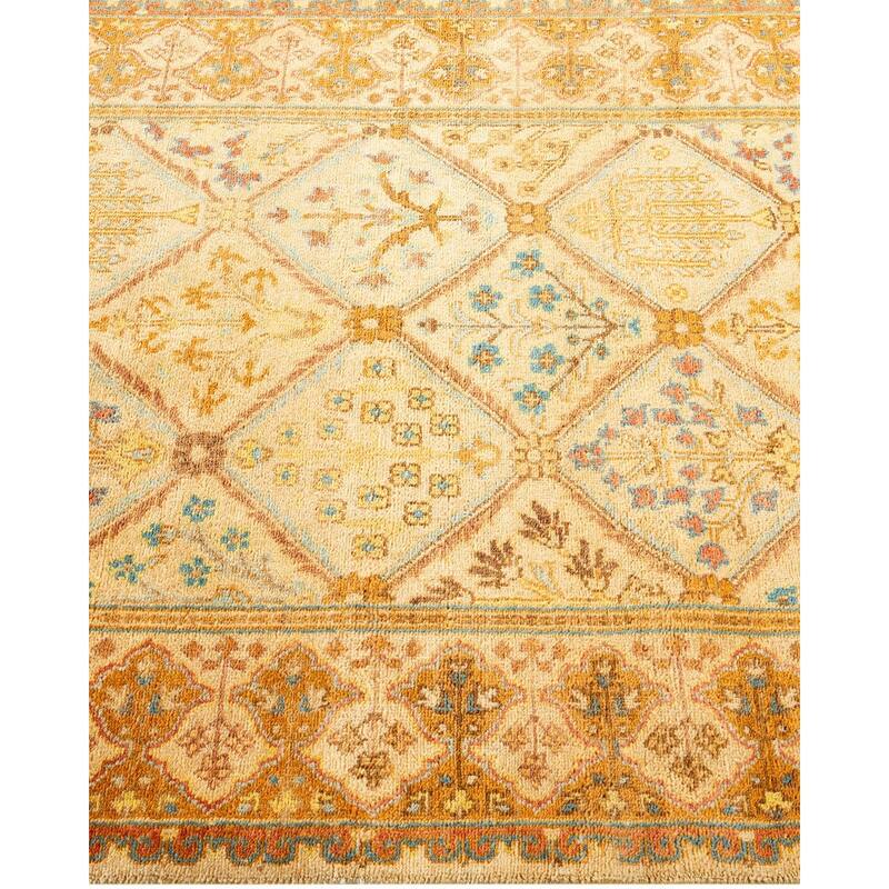 Overton Hand Knotted Wool Vintage Inspired Traditional Ottoman Ivory Area Rug - 3' 2" x 5' 3"