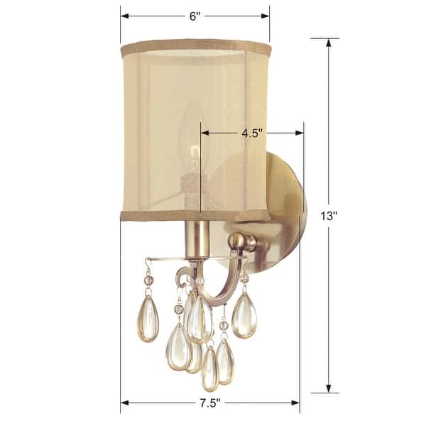 Hampton 1 Light Brass Sconce - 5.5'' W x 13'' H x 7.5'' D