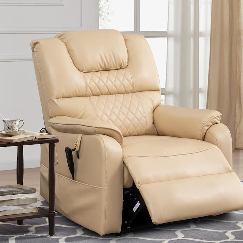 35.5"W Dual Electric Power Lift Recliner,Massage&Heat,180 degrees