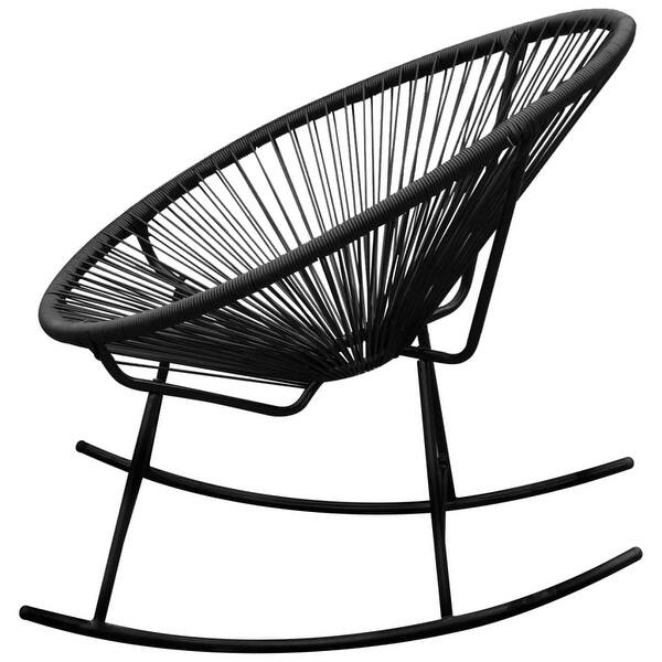 Vidaxl Outdoor Rocking Chair Black Poly Rattan Overstock 31056549
