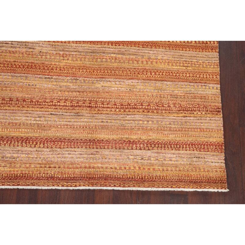 Striped Gabbeh Kashkoli Oriental Wool Area Rug Handmade Bedroom Carpet - 6'0" x 8'10"