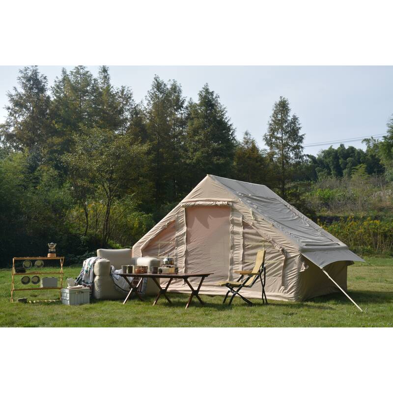 Inflatable Camping Tent Easy Setup 4 Season Glamping Tent with High Performance Inflatable Structure 4-6 Persons