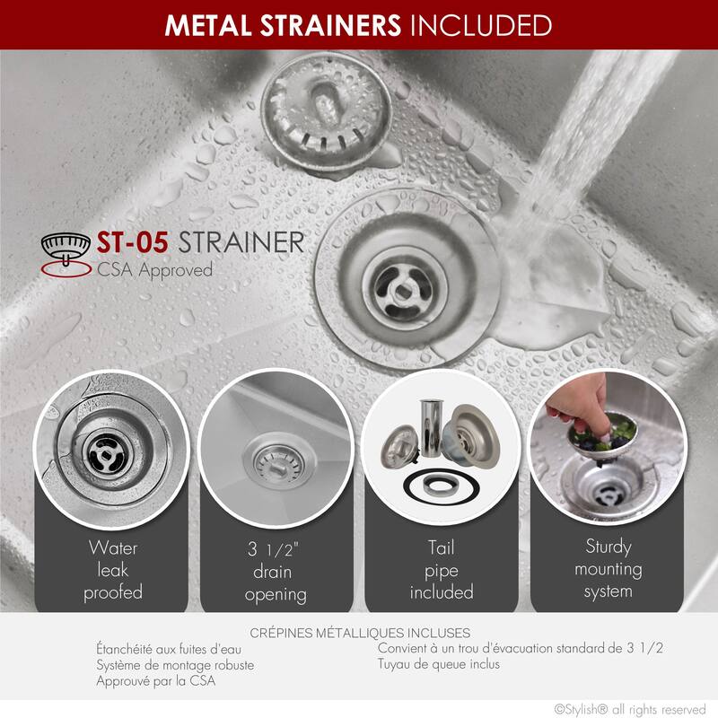 Stylish Dual Mount 31" Stainless Steel Double-Bowl Kitchen Sink S-401G