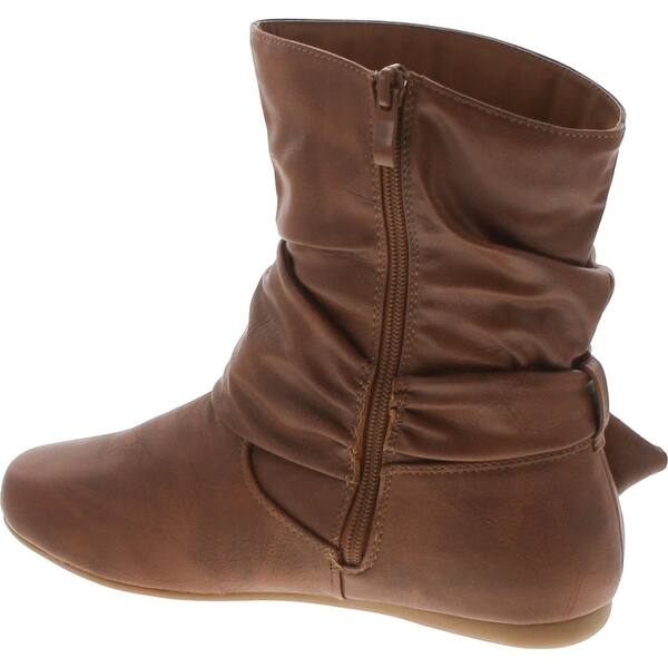 Forever Link Selena 58 Women S Fashion Calf Flat Heel Side Zipper Slouch Ankle Boots Overstock 14265910