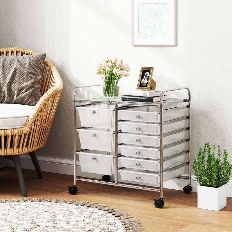 Costway 9 Drawer Rolling Organizer Cart Utility Storage Tools - See Details