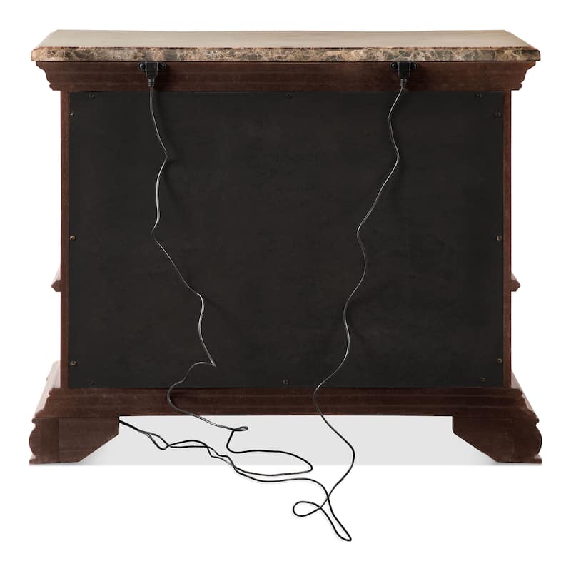 Furniture of America Cresswell Traditional 3-Piece Dark Cherry and Oak Wood Dresser and 2-Nightstand Bedroom Set