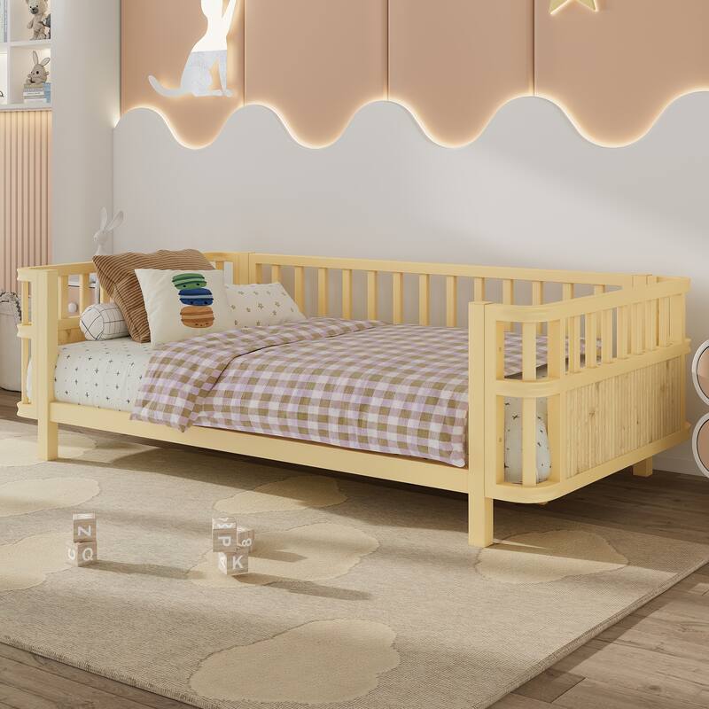 Children's Platform Bed with Removable Iron Railings