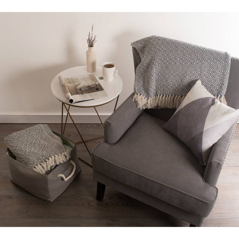 DII Stone Double Diamond Throw
