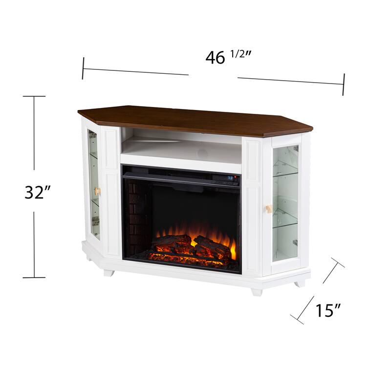 SEI Furniture Daventry Transitional White Wood Electric Fireplace