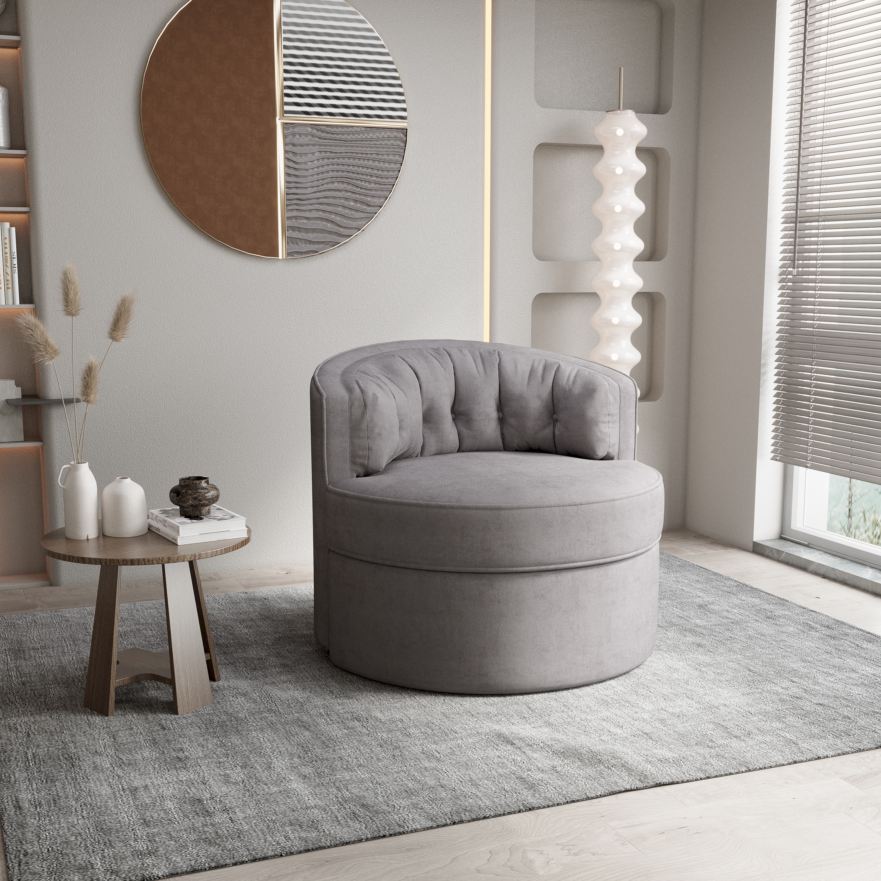 Wide swivel barrel deals chair