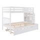 preview thumbnail 16 of 38, Twin Over Twin/Full Bunk Bed with Stairway Storage, Trundle, and Drawers