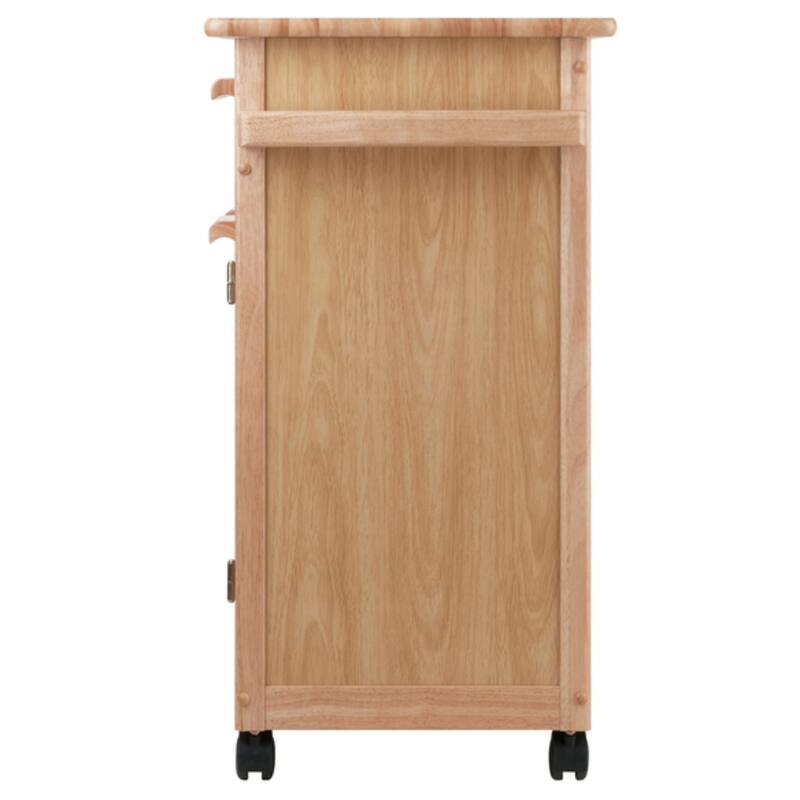 34.25" Beige Elegant Hackett Kitchen Cabinet Cart One Pull-Out Drawer
