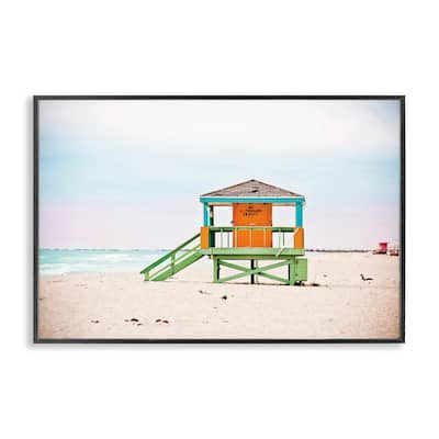 Stupell No Lifeguard On Duty Framed Giclee Art Design By Seven Trees Design