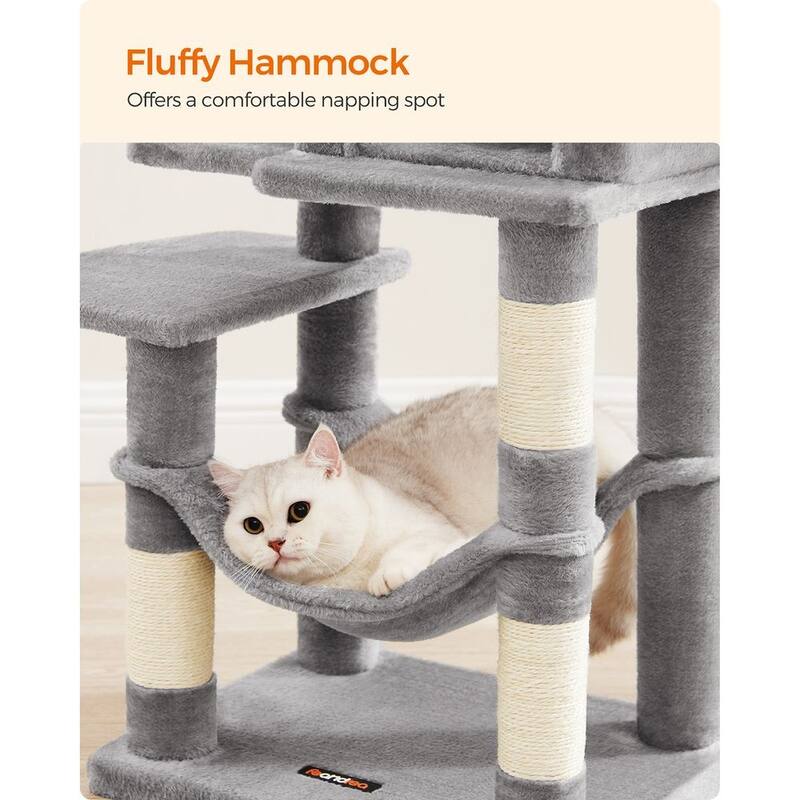 Plush Multi-Level Cat Tree with Sisal-Covered Scratching Posts and Cozy Hideouts for Indoor Cats