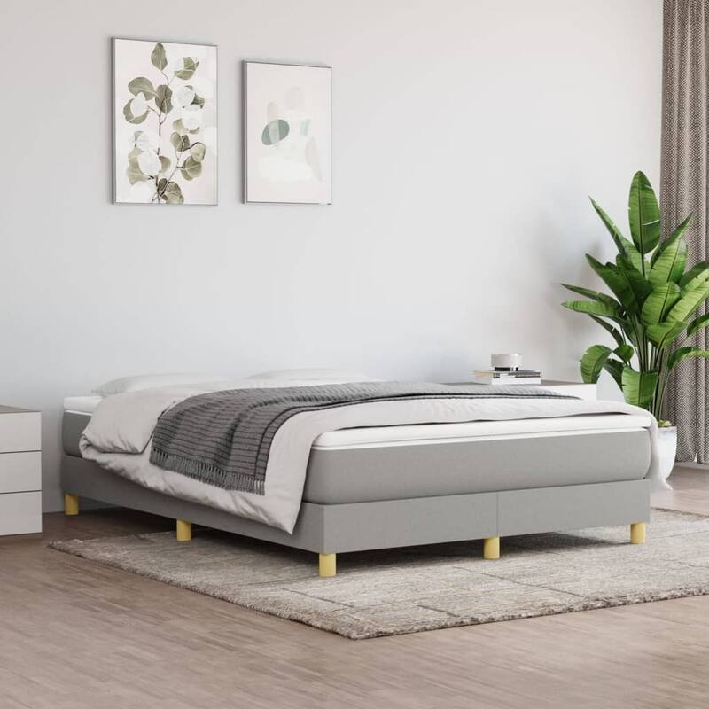 vidaXL Box Spring Bed Base Platform Bed Frame with Mattress for Bedroom Fabric