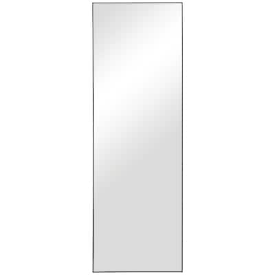 Rectangular Shape Thin Polystyrene Frame Long Mirror, Black