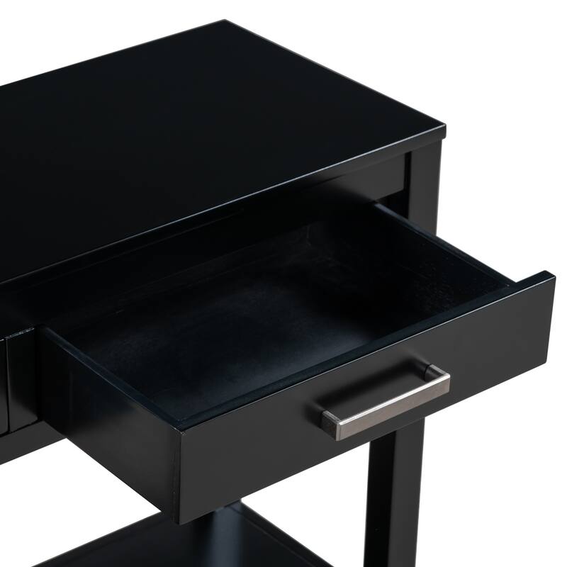 Roomfitters 59.1" Farmhouse Entryway Table with 3 Drawers, Slim Console Sofa Table with Open Shelf for Hallway