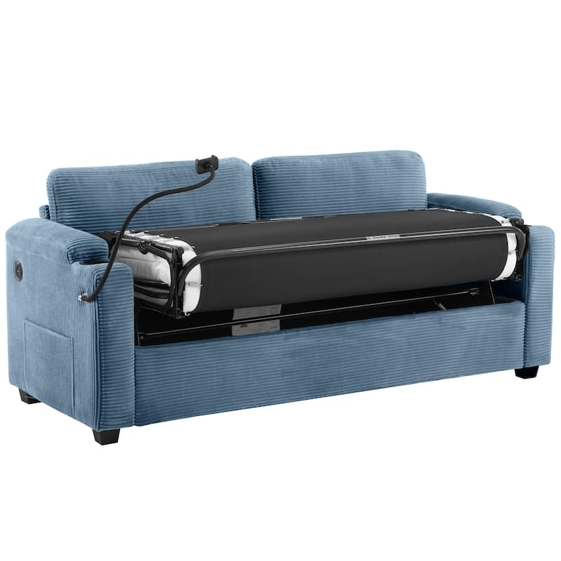 GDFStudio Emily Multifunctional Convertible Corduroy Sleeper Sofa for Small Spaces