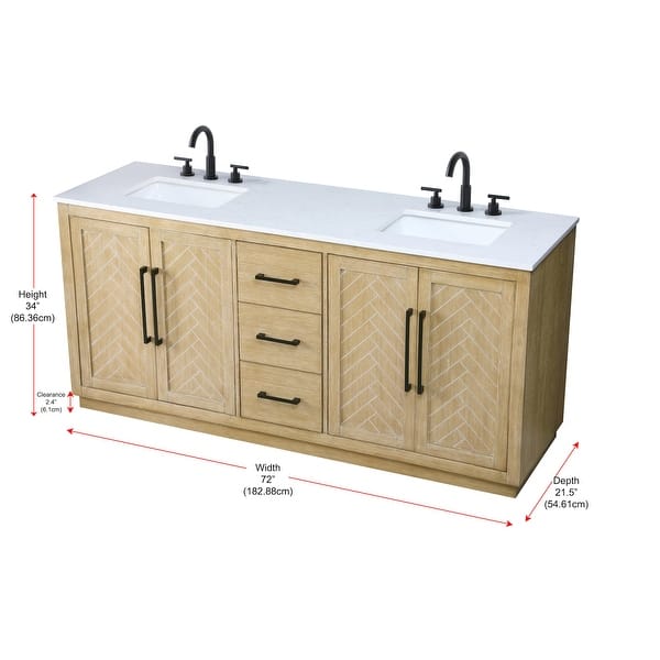 dimension image slide 0 of 2, Elegant Lighting VF29072D Chase 72" Free Standing Double Basin Vanity