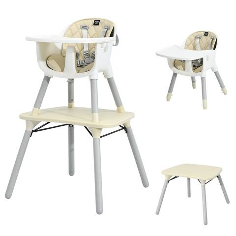 Babyjoy 4 in 1 Baby High Chair Convertible Toddler Table Chair Set w/