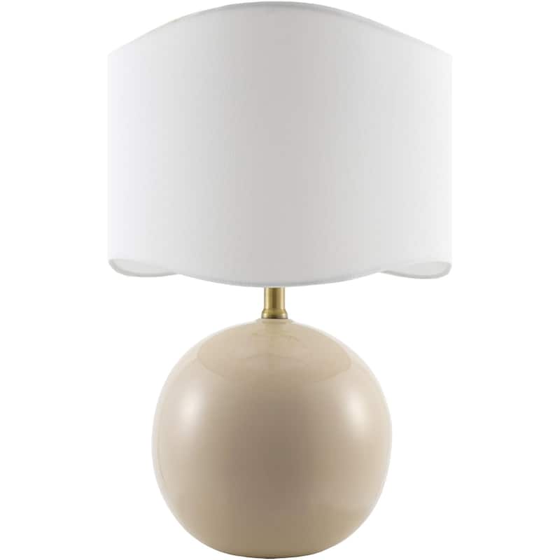 Livabliss Alvary Modern Accent Table Lamp - Taupe/Scalloped
