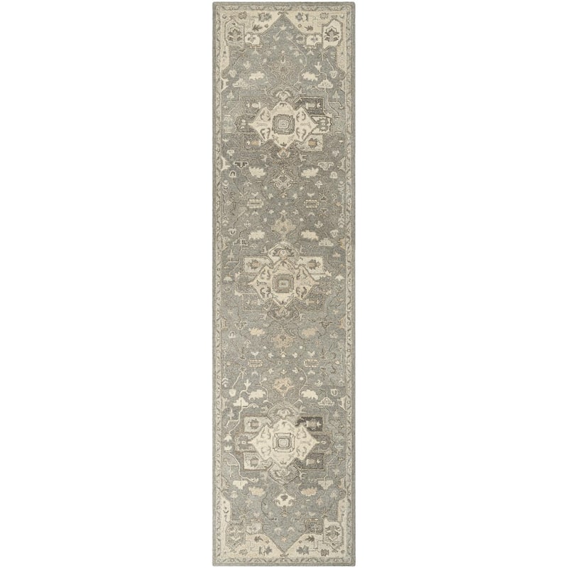 Livabliss Caesar Traditional Area Rug - 3' x 12' - Charcoal - Runner