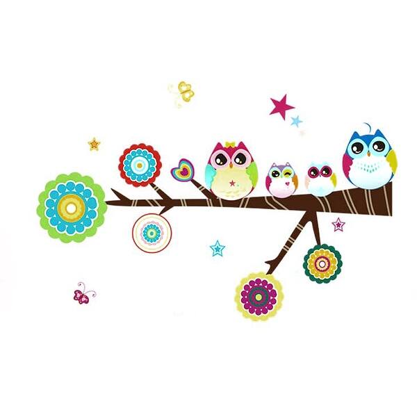 Shop Nursery School Cartoon Owl Pattern Wall Sticker Decal Ornament On Sale Overstock 21421075