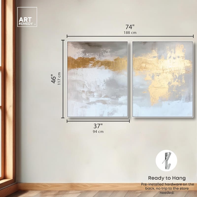 Golden Glaze I Canvas Set of 2 by Art Remedy