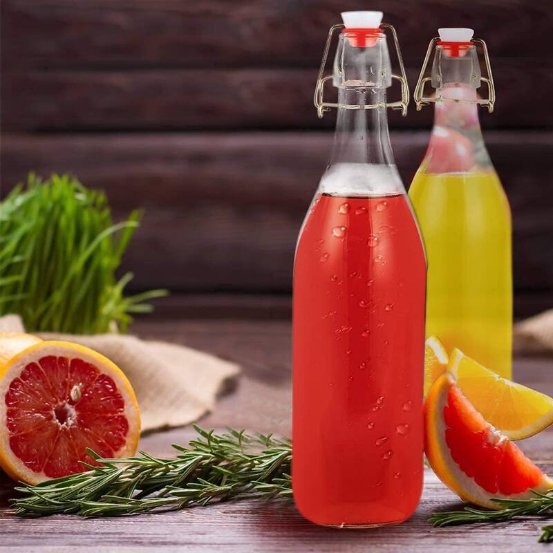 Bormioli Rocco Set of 2 Giara Glass Bottles with Leak Proof Lid