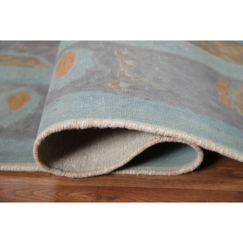 Hand Knotted Oriental 100% Wool Carpet Traditional Floral Greys & Charcoal Tabriz Area Rug - 9' 5'' X 6' 4''