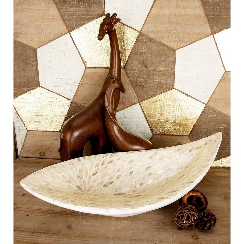 Mother of Pearl Shell Living Room Decor Tray - Gray or White - Roche River Decor
