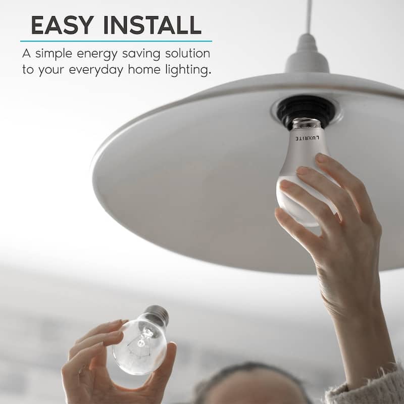 Luxrite A19 LED Light Bulbs 100W Equivalent Dimmable, 1600 Lumens, Enclosed Fixture Rated, Energy Star, E26 Base 24-Pack